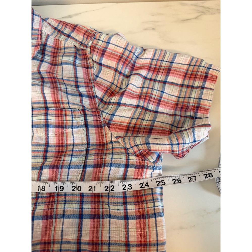 Tommy Bahama Mens Short Sleeve Plaid Button Down Shirt Red Blue White XL - Picture 8 of 10